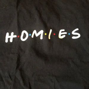 Black cropped homies (friends) tee